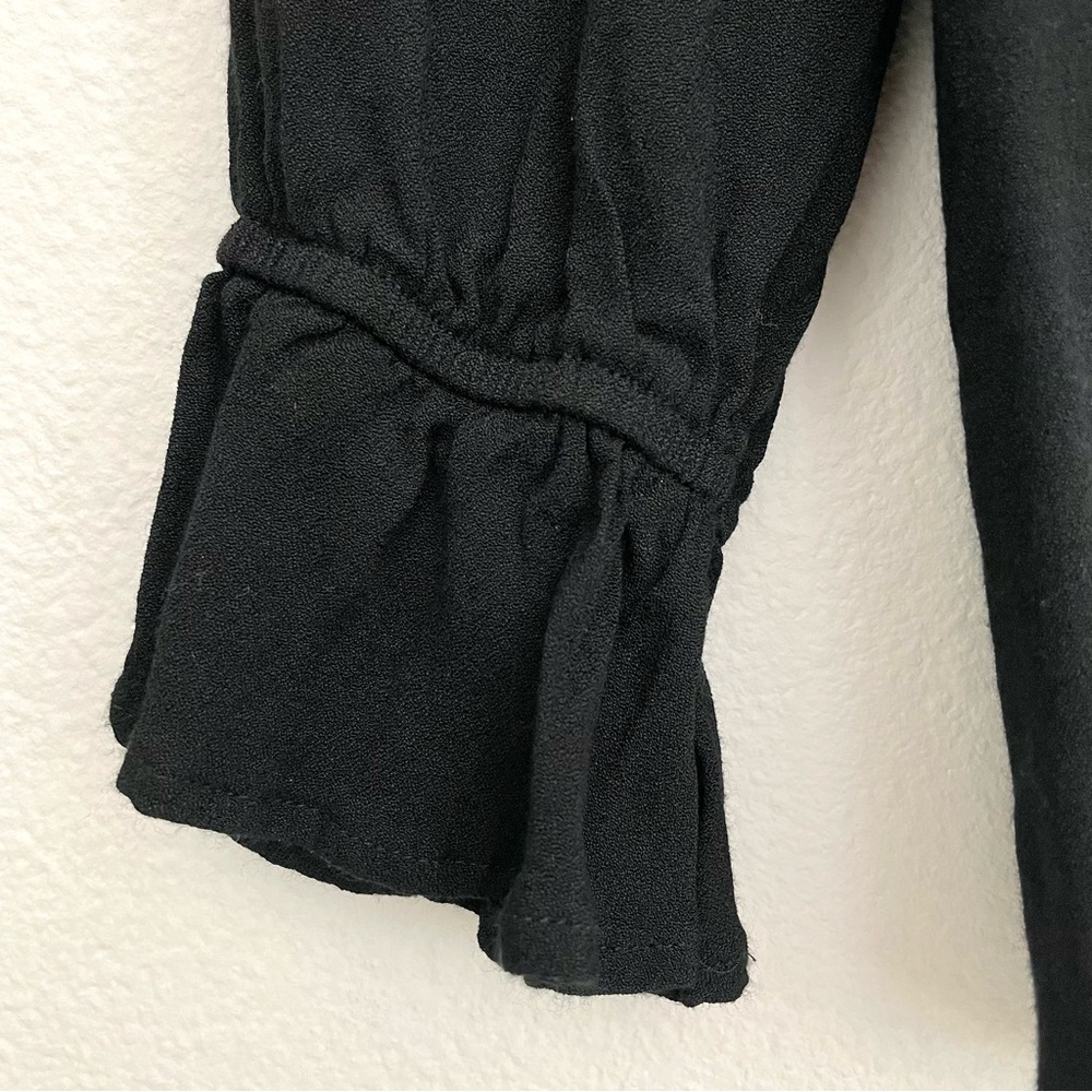 Reformation Black Ana Corset Style Fitted Top Blouse with Puff Sleeves Size 2 - Picture 5 of 8